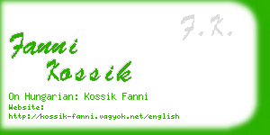 fanni kossik business card